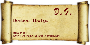 Dombos Ibolya névjegykártya