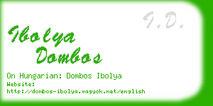 ibolya dombos business card